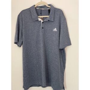 Adidas Men's Golf Polo Shirt UPF50 Heathered Blue Size 2XL NEW w/tag k11